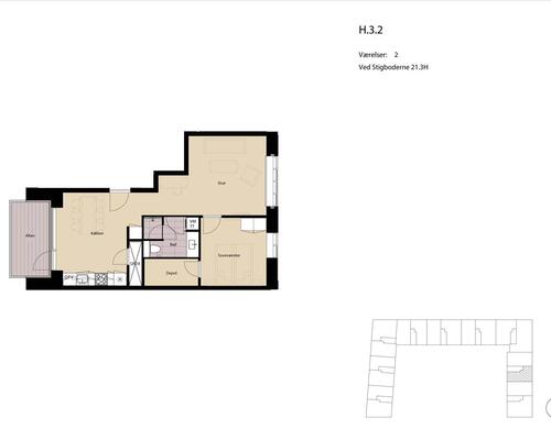 2 værelses lejlighed i København SV