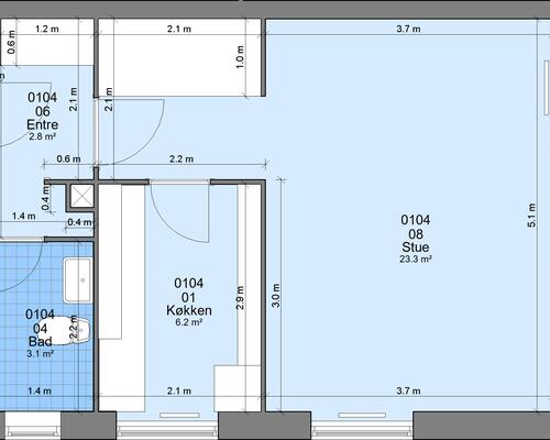 1 værelses lejlighed i Randers SV