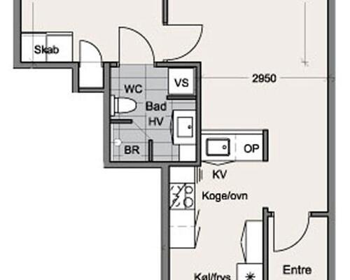 2 værelses lejlighed i Odense C