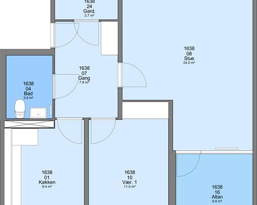 2 værelses lejlighed i Frederikshavn
