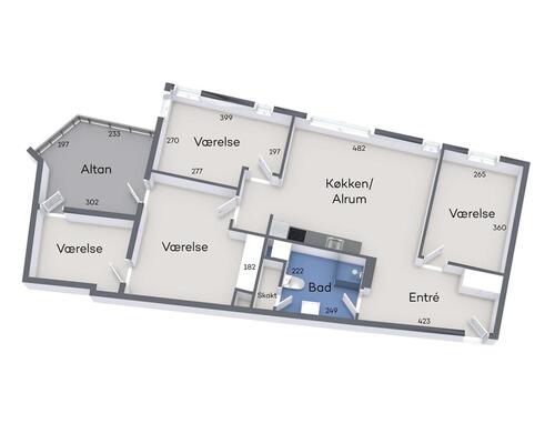 5 værelses lejlighed i Århus C