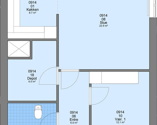 1 værelses lejlighed i Ølgod