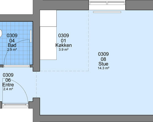 1 værelses lejlighed i Ølgod