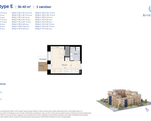 1 værelses lejlighed i Risskov