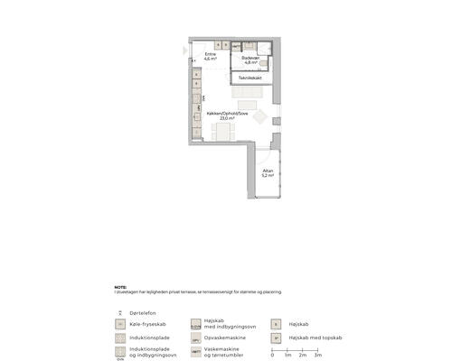 1 værelses lejlighed i Risskov