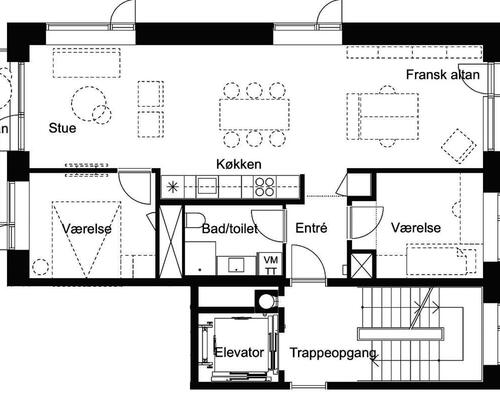 2 værelses lejlighed i Valby