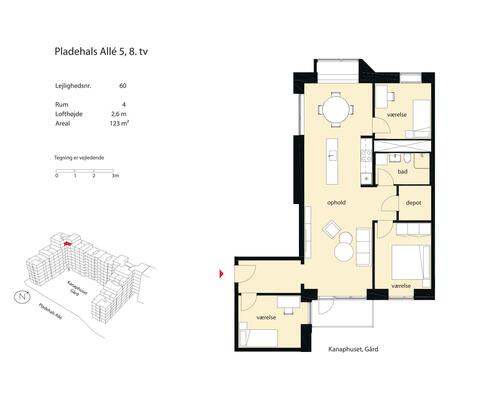 4 værelses lejlighed i København SV