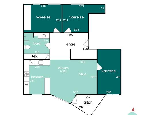 4 værelses lejlighed i Århus N