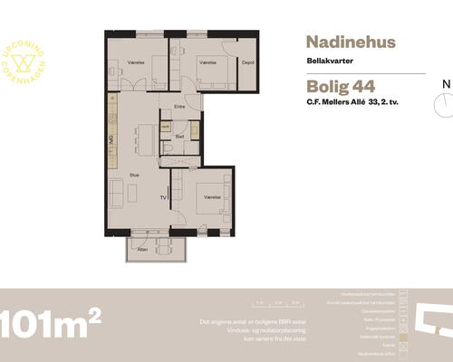 4 værelses lejlighed i København S