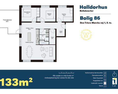 4 værelses lejlighed i København S