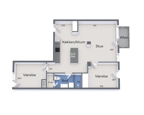 3 værelses lejlighed i Århus C