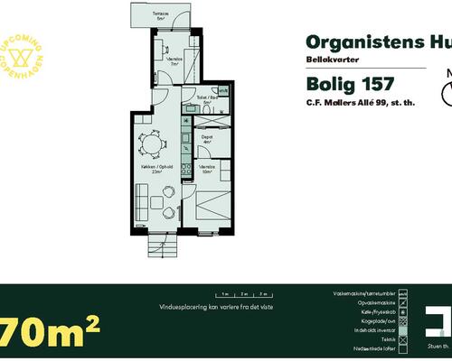 3 værelses lejlighed i København S