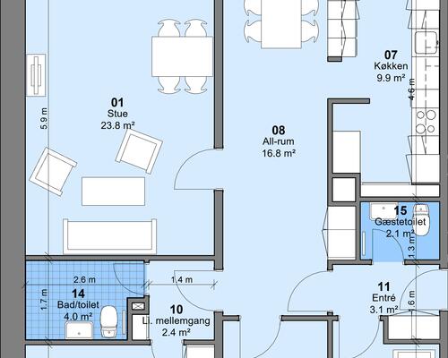 4 værelses lejlighed i Odense NØ