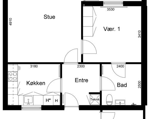 2 værelses hus i Engesvang