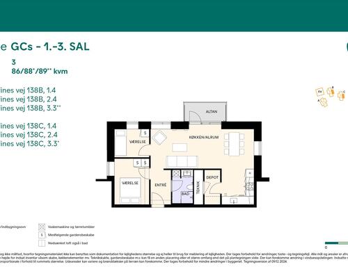 3 værelses lejlighed i Birkerød