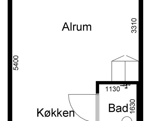1 værelses lejlighed i Viborg