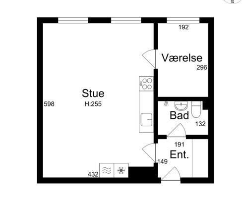 1 værelses lejlighed i Taastrup