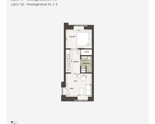 2 værelses lejlighed i Viby J