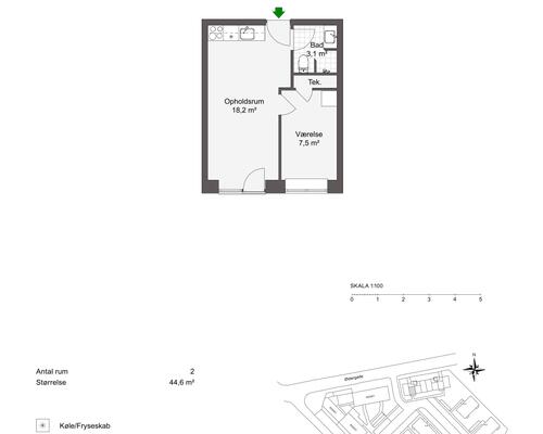 2 værelses lejlighed i Odense C