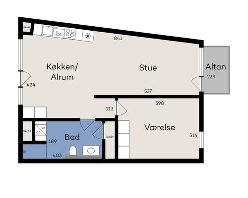 2 værelses lejlighed i Århus C