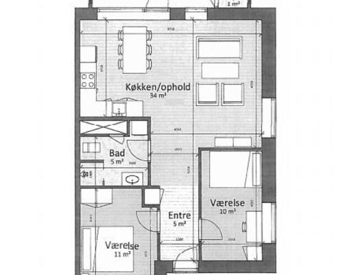 Dejlig lys lejlighed med altan