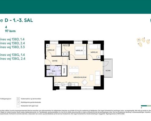 4 værelses lejlighed i Birkerød