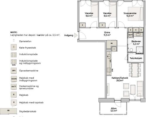 4 værelses lejlighed i Risskov