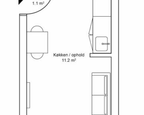 1 værelses lejlighed i Risskov