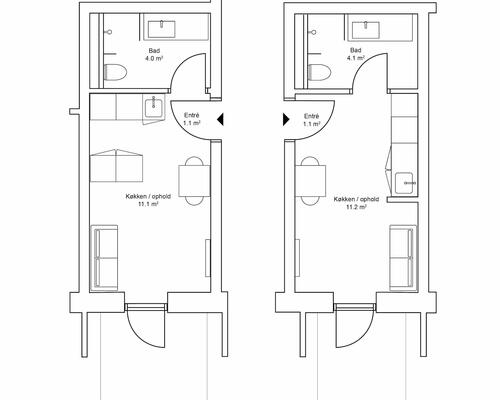 1 værelses lejlighed i Risskov