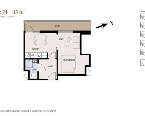 2 værelses lejlighed i København K