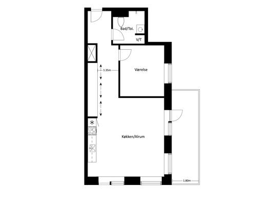 2 værelses lejlighed i Fredericia