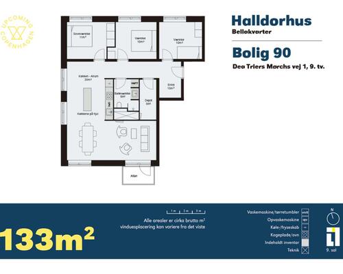 4 værelses lejlighed i København S