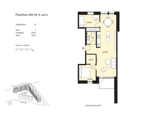 3 værelses lejlighed i København SV