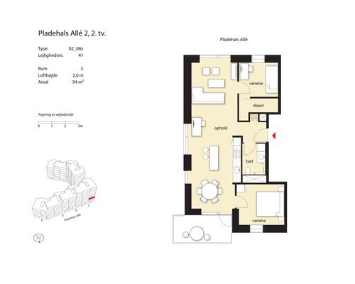 3 værelses lejlighed i København SV