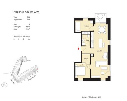 3 værelses lejlighed i København SV