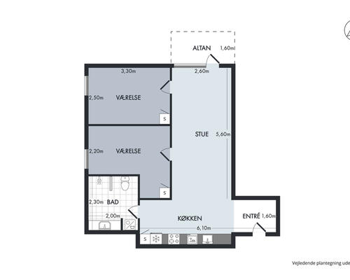 Flot 3-værelses lejlighed i Zebra House