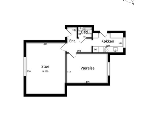 2 værelses lejlighed i Aalborg