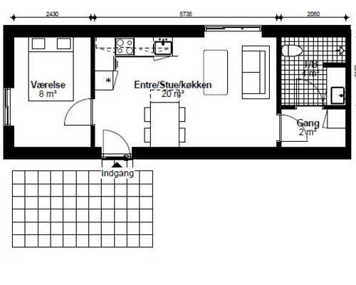 2 værelses lejlighed i Greve