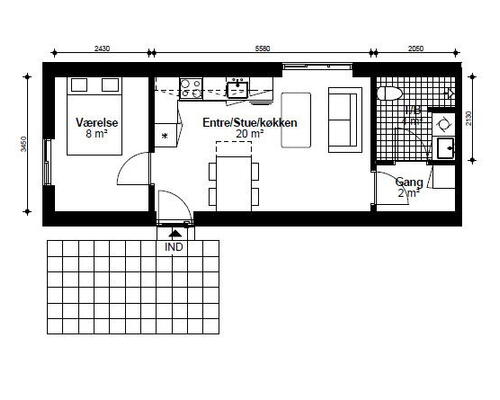 2 værelses lejlighed i Greve