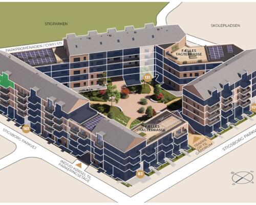 Moderne 3 værelses lejlighed med fjordudsigt i Nørresundby