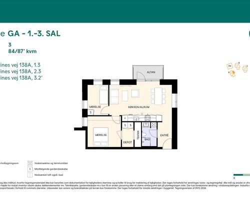 3 værelses lejlighed i Birkerød