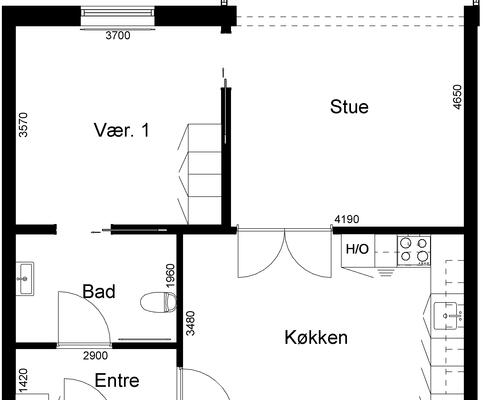 2 værelses lejlighed i Kjellerup