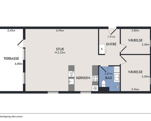 3 værelses lejlighed i Aalborg
