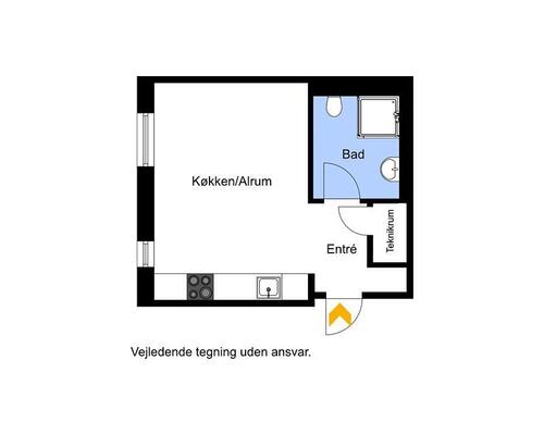 Gøteborg Allè 5 N, 2. 21 - 1 vær.-