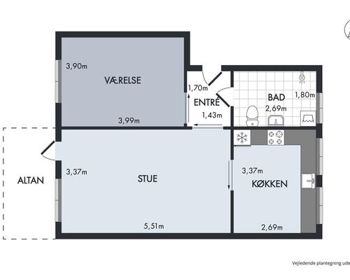 2 værelses lejlighed i Aalborg