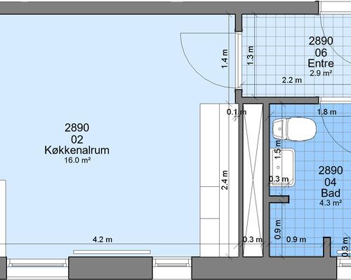 1 værelses lejlighed i Randers