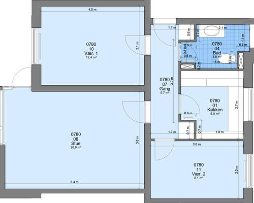3 værelses lejlighed i Randers NV