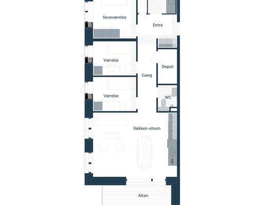 4 værelses lejlighed på Mudillesvej i Brøndby udlejes