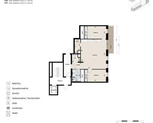 3 værelses lejlighed i København SV