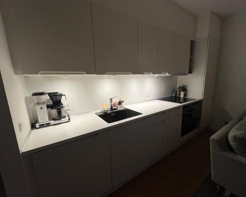 Stor moderne to-plans lejlighed med altan og adgang til hyggelig gård